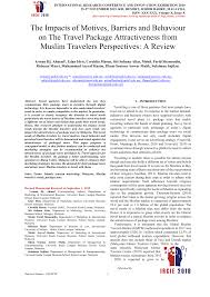 Josephine, l k chow & co: Pdf Arman Et Al 2019 The Impacts Of Motives Barriers And Behaviour On The Travel Package Attractiveness From Muslim Travellers Perspectives A Review