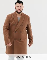 Would fit size 10 too. Asos Design Plus Wool Mix Double Breasted Overcoat In Dark Camel Asos