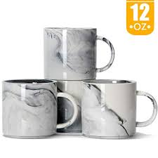 Dowan coffee mug set, 16 oz coffee mug set of 6, coffee mugs with large handles for men, women, ceramic mug for coffee tea cocoa, easy to clean & hold, for morning coffee, birthday, party, matte black. 12 Oz Marble Coffee Mugs Beautiful Design Set Of 4 Vif