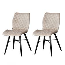 Retrouvez toutes nos chaises de salle à manger 4 pieds parmi notre large sélection. Lot De 2 Chaises De Salle A Manger Capitonnees Couleur Taupe Collection Dom