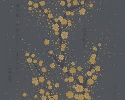 Black gold fine to textured floral border, black gold. A S Creation Wallpaper Floral Black Gold Grey Metallic 374693