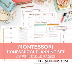 Montessori Homeschool Printable Lesson Plan Weekly Calendar Materials List Le Montessori Homeschool Montessori Lesson Plans Homeschool Lesson Plans Template