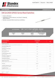 Mk10 Series Reed Sensor Standexmeder Electronics Gmbh Pdf Catalogs Technical Documentation Brochure