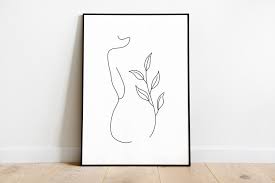 Slim woman against abstract background. Female Body Line Art Woman Body Silhouette Wall Print 1285153 Decorations Design Bundles
