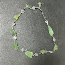 Vintage Vert Mer Verre Tour De Cou Longueur Collier W Spirales 16 Fil Enroule En Verre Ocean Sirene Cadeau Pour Elle Collier De Verre Collier Cache Cou