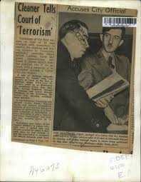 1938 Abe Greenberg being questioned by Dep Dist Atty George Stahlman