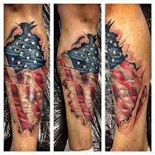 The 80 best american flag tattoos for men improb. Ripped Skin America Flag Tattoo On Leg