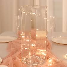 Clear Glass Square Block Vases Centerpieces