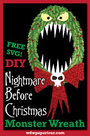 Download Nightmare Before Christmas Wreath Paper Art With Free Svg