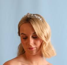 Bridal Tiara Olive Branch in Full Bloom Design With 3A Cubic Zirconias and  Austrian Crystals Rhodium Plated and Earrings