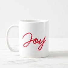 Joy Modern Red And White Christmas Coffee Mug Zazzle Com In 2020 Christmas Coffee Mugs White Christmas