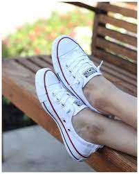 Converse And A Dress Sheaffer Told Me To White Converse White Converse Shoes Converse Slip On