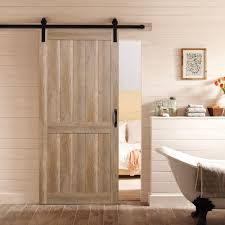 Masonite 36 In X 84 In 2 Panel Plank Sandy Brown Interior Sliding Barn Door Slab With Hardware Kit 17477 The Home Depot In 2020 Interior Sliding Barn Doors Barn Door Interior Closet Doors