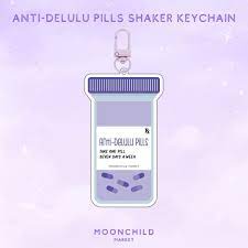 Anti-delulu Pills Shaker Keychain Moonchild Market - Etsy