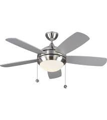 By adding an optional light kit to many of our fans you can turn your fan into a lighting solution. Monte Carlo Fans 5dic44bsd V1 Discus Classic Ii 44 Inch Brushed Steel And Matte Opal With Silver American Walnut Blades Indoor Ceiling Fan