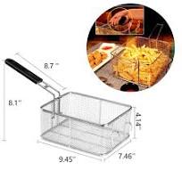 Stainless Steel Deep Fry Basket for Frying Serving Food (Detachable Handle)