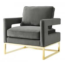 Modern Grey Velvet Gold Legs Lounge Chair Dining Chair Slipcovers Blue Chairs Living Room Blue Sofa Chair