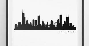 Chicago Skyline Silhouette Printable Skyline Pdf Png Etsy Chicago Skyline Silhouette Skyline Silhouette Chicago Skyline