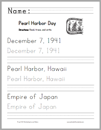 Pearl Harbor Day Handwriting And Spelling Worksheet Pearl Harbor Day Spelling And Handwriting Pearl Harbor