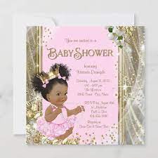 African American Princess Baby Shower Invitations Zazzle Com