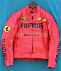 Motorbike Red Color Ferrari Biker Leather Jacket With Safety Pads For Bikers Leather Motorcycle Jacket Cheap Leather Jacket Hot Leather Jacket