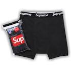SUPREME HANES BOXER BRIEFS 4 PACK BLACK MEN'S