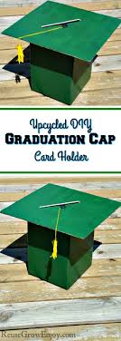 Draw on the card stock a square with sides that measure 4 inches long. Diy Graduation Cap Card Holder Reuse Grow Enjoy