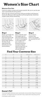 converse unisex size chart