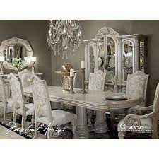 Aico Monte Carlo Ii Silver Pearl Dining Room Set Nice Set Luxury Dining Room Shabby Chic Dining Room Dining Room Suites
