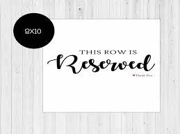 Reserved Chair Sign This Row Reserved Sign Wedding Ceremony Decor Reserved Printable Chair Sign Rese Chair Sign Reserved Signs Wedding Ceremony Decorations