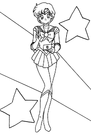 Sailor Mercury Pose Coloring Pages For Kids Hay Printable Sailor Moon Coloring Pages For Kids