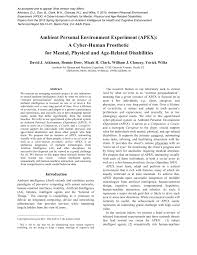 Search for other health & diet food products on the real yellow pages®. Pdf Ambient Personal Environment Experiment Apex A Cyber Human Prosthetic For Mental Physical And Age Related Disabilities