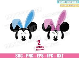Download Mickey Minnie Face Bunny Ears Svg Dxf Png Disney Easter Mouse Head