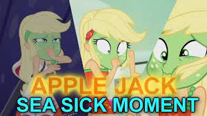 My little pony equestria girls: Equestria Girls Springbreakdown Applejack Sea Sick Moments Youtube