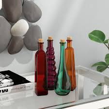 Foulds 4 Piece Decorative Bottle Set Bottles Decoration Glass Bottles Decoration Glass Decor