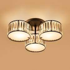Flush mount ceiling lights may also contain additional features such as the ability to change the color of the directed light or project patterns browse through the range of. Drum Ceiling Pendant Dining Room 3 5 6 7 Lights Modern Semi Flush Mount With Clear Crystal In Black Takeluckhome Com