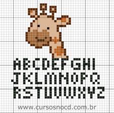 Maybe you would like to learn more about one of these? Artesanato Monograma Em Ponto Cruz Alfabeto Pequeno Com Girafinha