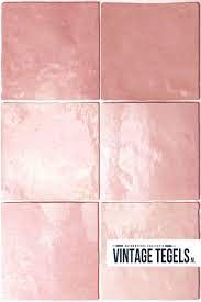 wandtegel 13 2x13 2 artisan rose mallow vintagetegels roze keukens keuken wandtegels roze tegels