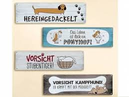 Retro Schilder Gilde Blechschild Hunde Weisheiten Hereingedackelt Hunde Schilder