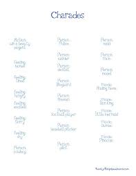 Funny Charades Word List Charades Words Charades Charades For Kids