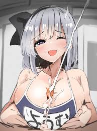 cum on clothes, open mouth, one-piece swimsuit, 1boy, kamukamu (ars) - Anime  R34