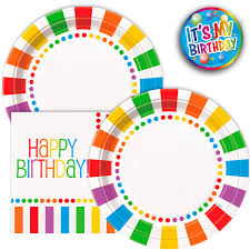 Amazon.com: Lobyn Value Packs 32 Piece Rainbow Themed Birthday Party Paper  Plates And Napkins Luncheon Size 9 Inch Disposable Plates : Home & Kitchen