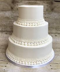 3 Tier Cake With Multiple Bead Borders Tiered Cakes 3 Tier Cake Tiered