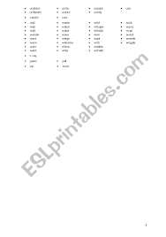 If you've got another answer, it would be kind of you to add it to our crossword dictionary. Regular Verbs List Esl Worksheet By Zeberka