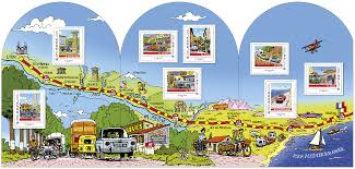 Lettre prioritaire (timbre rouge) ou lettre verte (timbre vert) : La Poste Lance Une Serie De Timbres Collector N7 La Route Des Vacances En Balade Du Nord Au Sud L Automobile Magazine