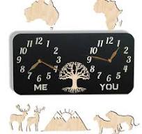 Amazon.com: monastar Dual Time Zone Wall Clock with Deer ...