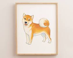 Printable Shiba Inu Art Print Shiba Print Dog Lover Dog Wall Art Puppy Nursery Diy Nursery Art Pet Port Fox Nursery Art Puppy Wall Art Safari Nursery Art
