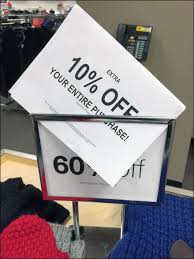 10 Off That 60 Off Table Top Sign Markdown Fixtures Close Up Table Top 10 Things Sign Holder