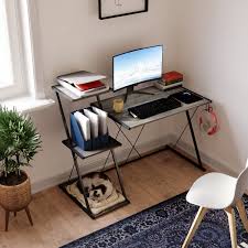 The computer desk and cart is the perfect small space solution. 17 Stories Z Line Designs Computer Desk With 3 Tier Large Storage Bookshelves 47x23 Inch X Shape Legs Gaming Table Pc Laptop Business Wooden Writing Desk For Home Office Workstation Reviews Wayfair Ca