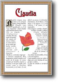 Nombre Claudia Lamina Descargable En Formato Pdf Con Impresiones Ilimitadas Heraldicafamiliar Com
